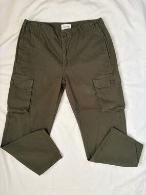 ✨ FRAME Relaxed Utility Cargo Pants | Washed Surplus Green | 100% Cotton Size 28